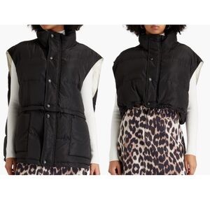 Maje 2-in-1 Sleeveless Quilted Puffer Vest Black